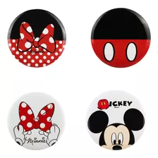 Kit 4 Pin Broche Boton Mickey E Minnie