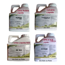 Adubo Liquido Npk 4148+ Turfa+ Ureia+ Calcario 5 L Cada=20 L