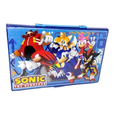 Maleta De Pintura Infantil Escolar Sonic Estojo 82 Pçs