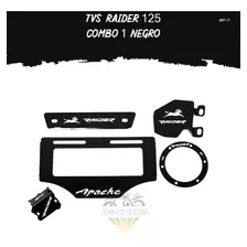 Kit Combo 1 Negro Partes Lujo Moto Tvs Raider 125