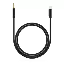 Cabo Lightning 3.5mm Aux Áudio P2 Para iPhone Cor Preto