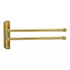 Porta Toalha Articulado C/ 2 Barras 40cm Dourado Wc E Lavabo