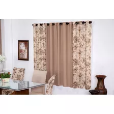 Cortina Mf Estampada 2,00 X 1,70 Para Sala Quarto Cozinha 