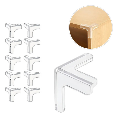 Protetor De Quina De Silicone Transparente Autocolante, Kit Com 10 Unidades Para Bebês E Idosos Transparente 10 Unidades