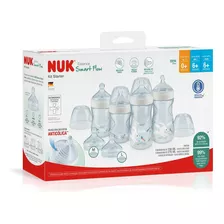 Kit 4 Mamadeiras Starter Smart Flow Recém Nascido Branco Nuk