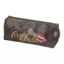 Estojo Escolar Necessaire Coca Cola Mimetism Verde Camuflado