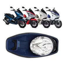 Forração Honda Pcx 150 2018 Baú Forro Azul + 2 Antenas