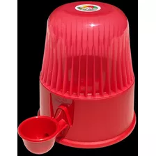 Bebedouro Para Cães Cachorros Gato Pet Vida Mansa Sem Molhar Cor Vermelho/transparente