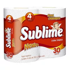 Sublime Neutro Folha Simples Papel Higiênico C/4