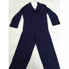Terno Conjunto Roupa Infantil Azul Completo Camisa Gravata Cinto Tam 2/ 16 Pajem