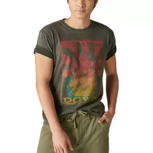 Lucky Brand Playera Gráfica Calm Ganesh Para Hombre, Negro 