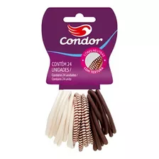 Elásticos Neutros Cabelo Com Metal 24 Unidades - Condor