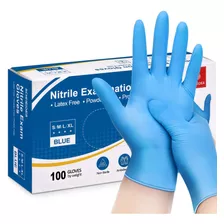 Schneider Guantes De Examen De Nitrilo, Azul, 4 Mil, Sin Po.