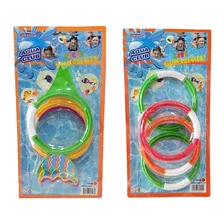 Set Juego Para Buceo Natacion Aros Y Peces Sumergibles