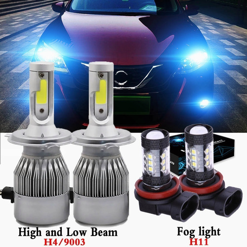 Kit De Foco Led Para Nissan Tiida 2007-2015 C6 H4/9003 H11 H Foto 2