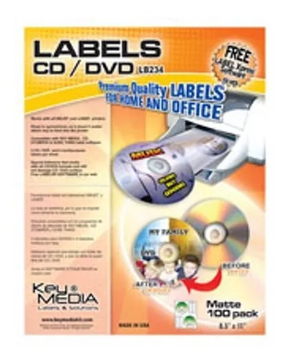 Portadas Label Stiker Adhesivo Imprimible Cd Dvd 50 Hojas 