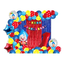 Kit Decoración Globos Metálicos (97 Piezas) Payaso Plim Plim