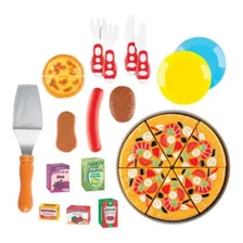 Kit Comidinha Food Pizza C Acessorios 22 Pcs De Velcro 