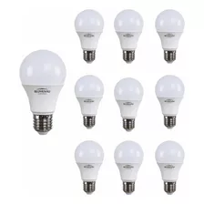 Kit 10 Lâmpadas Led A60 9w 6500k E27 Bivolt Blumenau Cor Da Luz Branco Frio 6500k 110v/220v