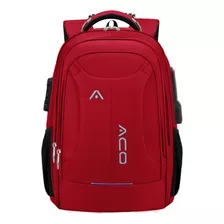 Mochila Bolsa Notebook Reforçada Anti Furto Semi Impermeável Cor Vermelho