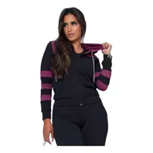 Conjunto Moletom Blusa De Frio Malha Crepe Com Capuz