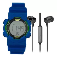 Kit Relógio Pulso X-watch Esportivo Infantil Digital + Fone
