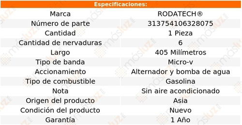 (1) Banda Accesorios Micro-v Medallion 2.2l 4 Cil S/aa 88/89 Foto 2