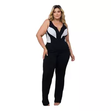 Macacão Feminino Plus Size Macaquinho Estica Lycra 40 Á 54