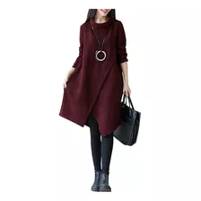 Vestido De Outono, Casual, Sólido E Estilo De Inverno, Irreg