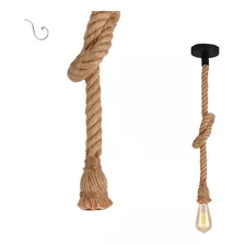 Lustre Pendente Taschibra Corda Rope E27 Bivolt Cor Fibra Natural 110v/220v