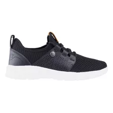 Tenis Charly Hazel Walking Tejido 1049966 Negro Blanco Comod