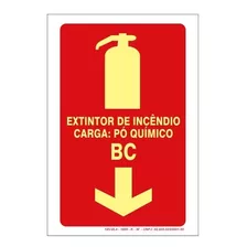 Placa De Sinalização Fotoluminescente E5-bc Extintor Pó Bc