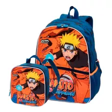 Mochila Costas + Lancheira Térmica Naruto Shippuden Kurama