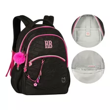 Mochila De Costas Escolar Rebecca Bonbon Clio Preta Rb24027