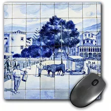Mouse Pad Pintura Azulejos Madeira Portugal 8 X 8 Pulgadas