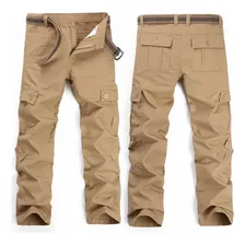 Crane Pants Outdoor Casual Pants Straight Cotton Multi Bag