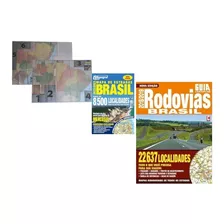 Kit Mapa Estradas 2022 Formato Dobravel + Guia Rodoviario Brasil 2019 Formato Livro