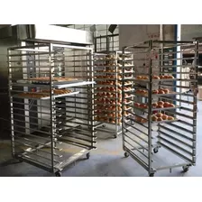 Coche De 36 Bandejas Para Hornos De Panaderia De Acero Inox