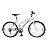 Mountain Bike Femenina Baccio Alpina Lady R26 6v Frenos V-brakes Color Blanco/celeste