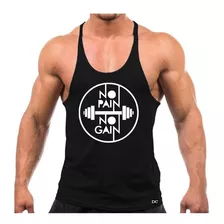 Camiseta Regata Cavada Masculina Academia Treino No Pain