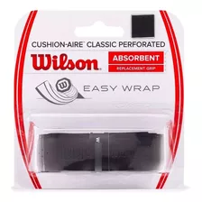 Grip Base Wilson Cushion-aire Classic Perforated Color Negro Perforado Para Mango De Raquetas De Tenis Y Paletas De Padel Super Adherente Secado Más Rápido Y Mejor Absorción De La Humedad