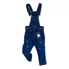 Jardineira Jeans Comprida Infantil Menino 1 2 3 4 6 8 Longa