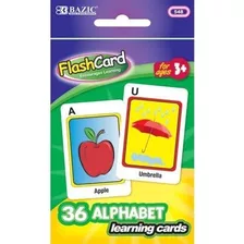 Bazic Alphabet Preschool Flash Card, 36 Por Paquete