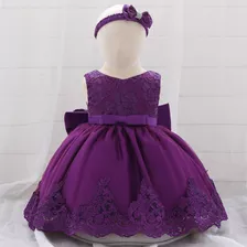 Vestido De Bebé De Fiesta Mini-mi Modelo Cecilia Violeta