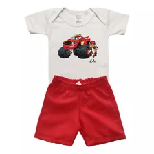 Conjunto Infantil Blaze P/ Meninos Monster Machines Kit Bebê