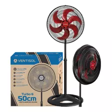 Ventilador Coluna Vermelho 50cm Cor Estrutura Preto 127v