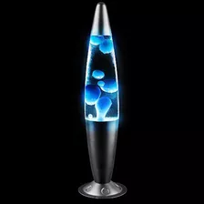 Lámpara Lava Lava Negro Base Transparente Líquido Azul 239