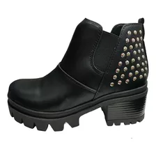 Botas Mujer Borcegos Tachas Urbanas Borcegui Elastico