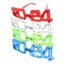 Pack 12 Gafas Iluminadas Para Fiesta Feliz Año 2024 Luz Led