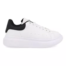 Tenis Urbano Vazza Color Blanco Detalles Negros Para Mujer